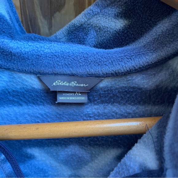 Eddie Bauer Blue Geometric Zip-Up Sweater - Picture 2 of 3